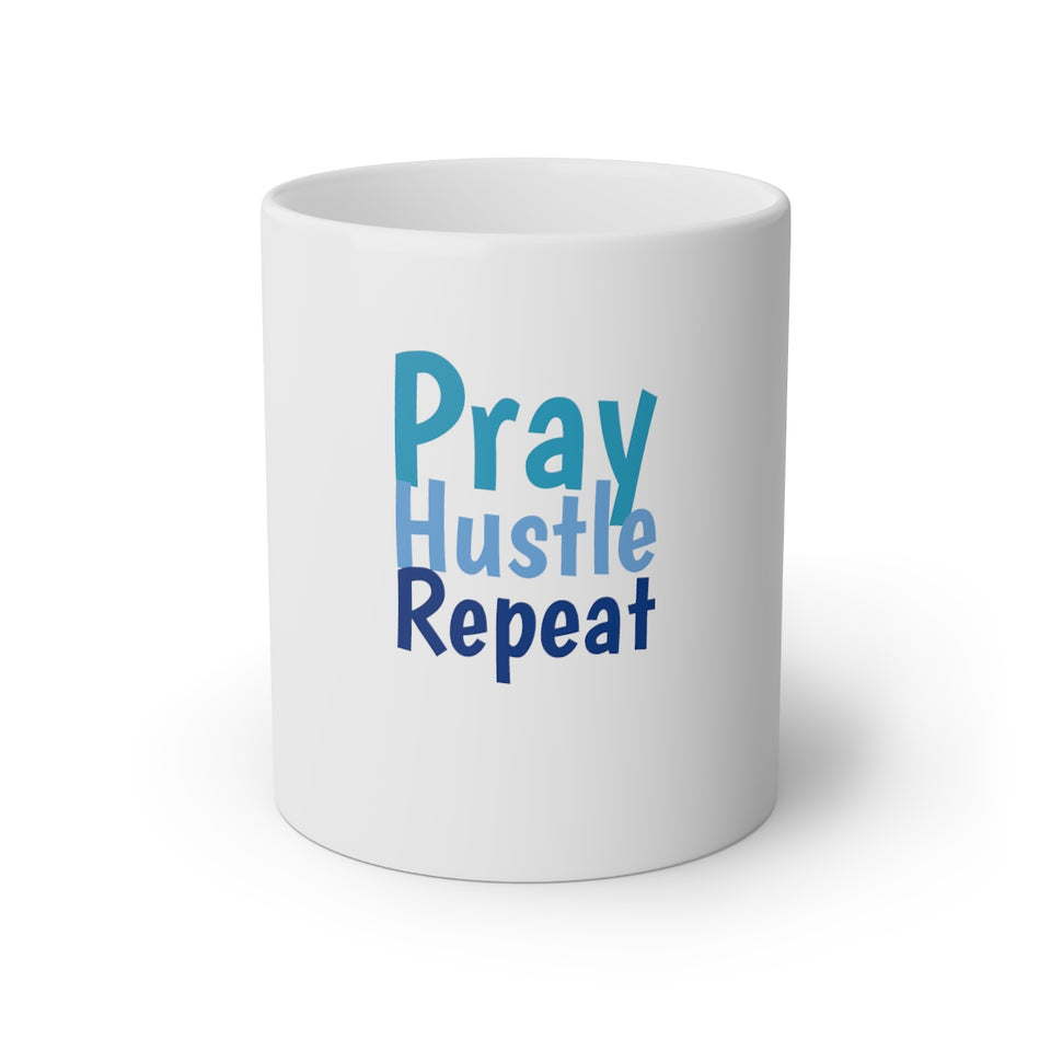 Pray Hustle Repeat White Mug, 11oz