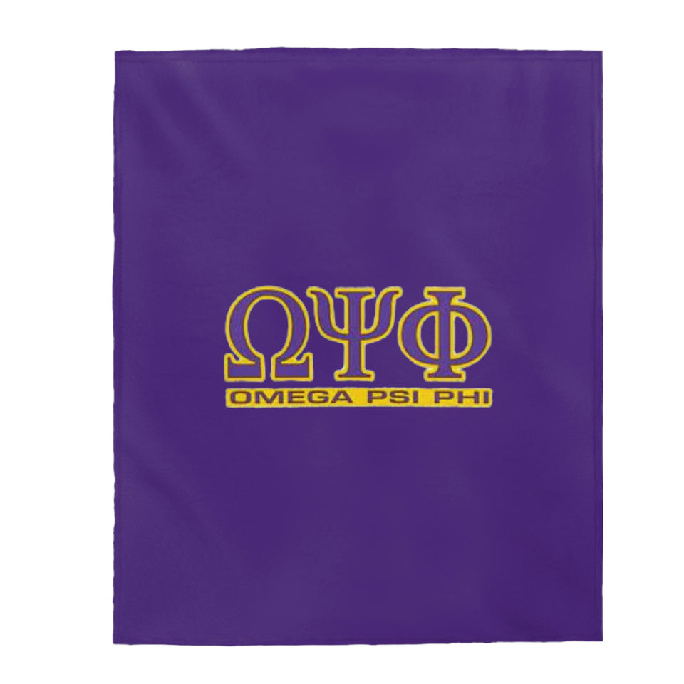 Omega Psi Phi Velveteen Plush Blanket