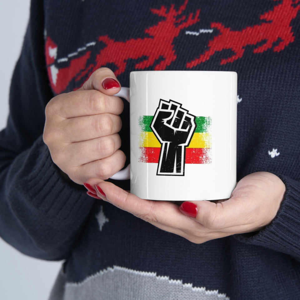 Black Fist Ceramic Mug 11oz