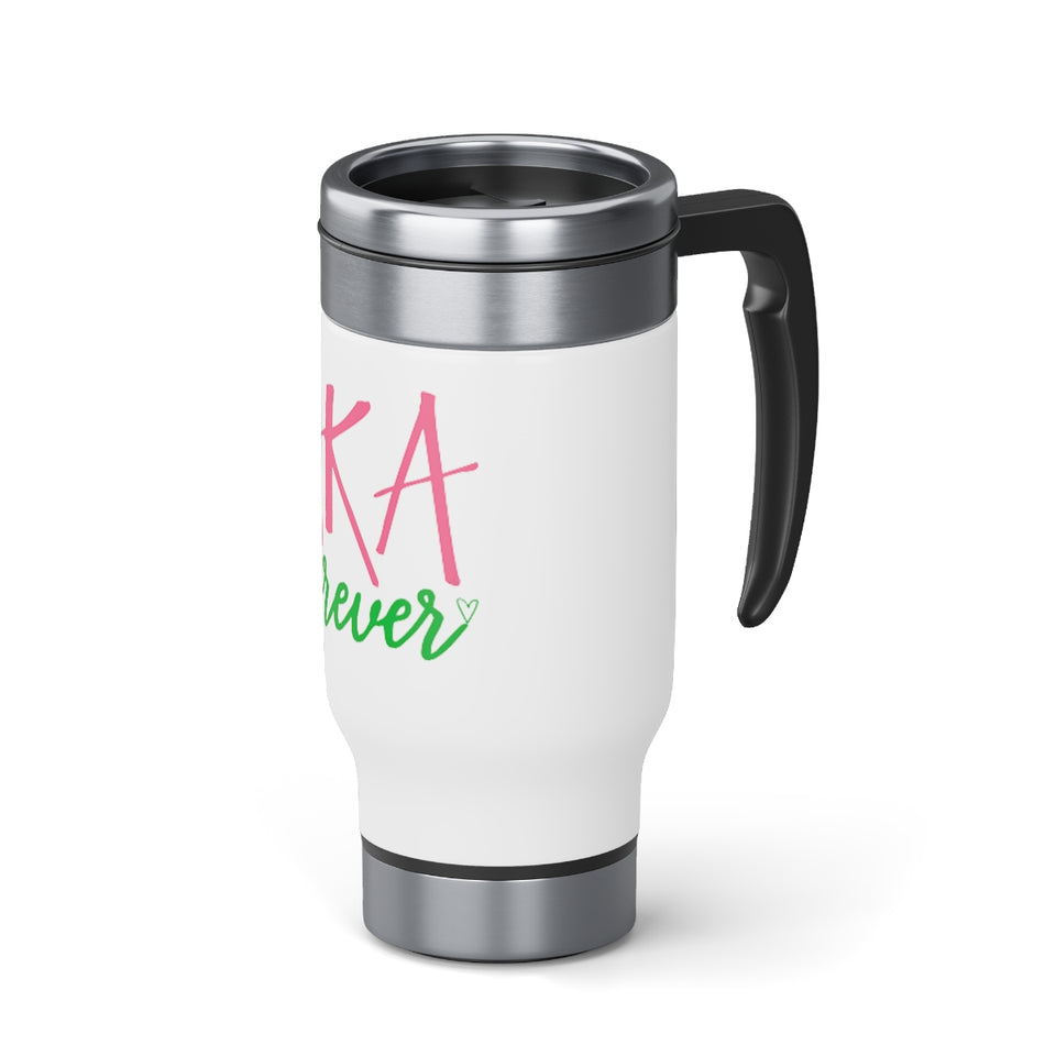 AKA Forever Stainless Steel Travel Mug with Handle, 14oz