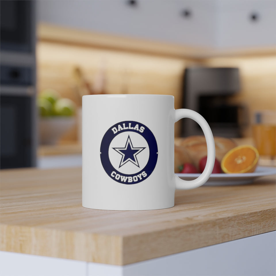 Dallas Cowboys White Mug, 11oz