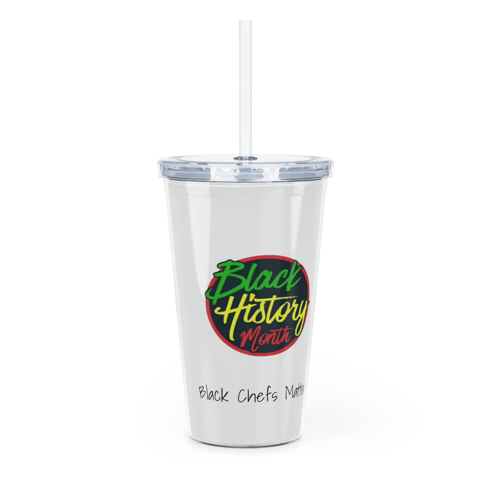 Black Chefs Matter Plastic Tumbler with Straw