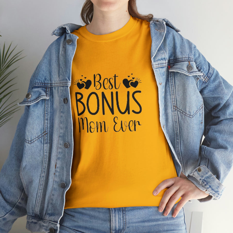 Best Bonus Mom Ever Unisex Heavy Cotton Tee