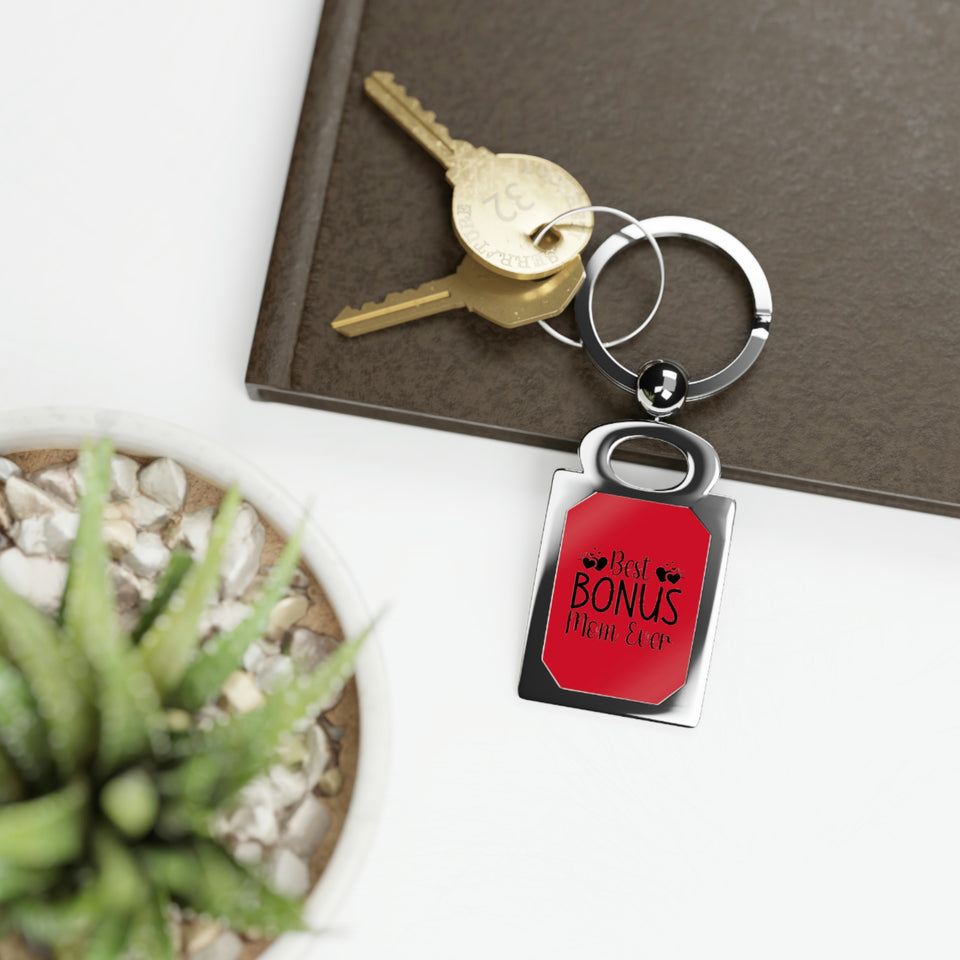Best Bonus Mom Ever Rectangle Photo Keyring