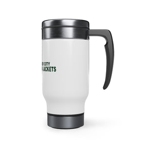 Bessemer City Yellow Jackets Stainless Steel Travel Mug with Handle, 14oz
