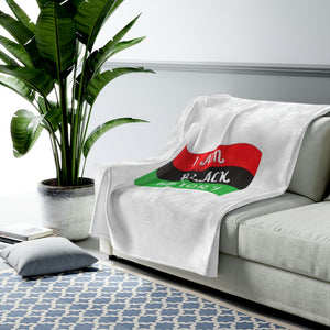 I Am Black History Velveteen Plush Blanket