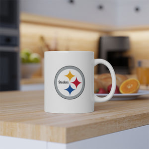 Pittsburgh Steelers White Mug, 11oz