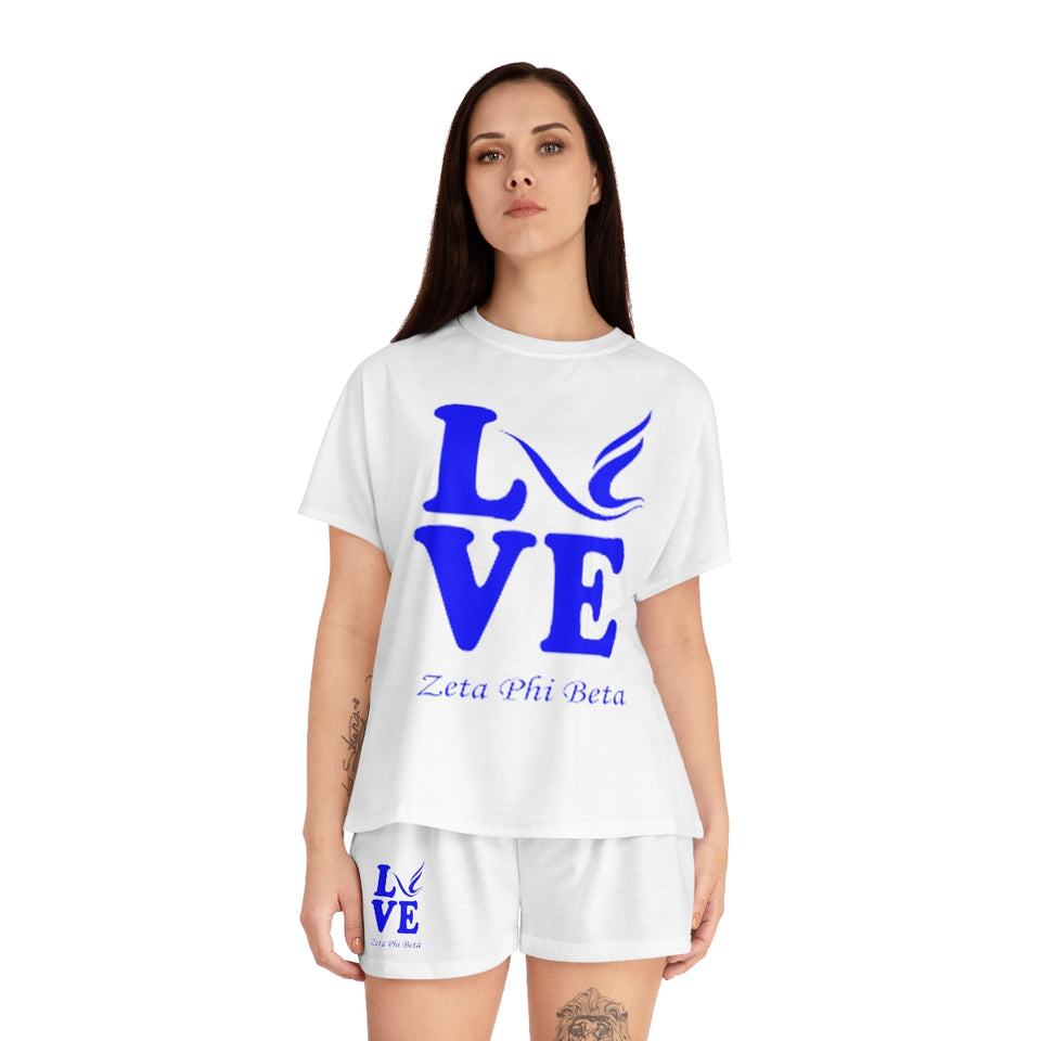 Zeta Phi Beta Love Women's Short Pajama Set