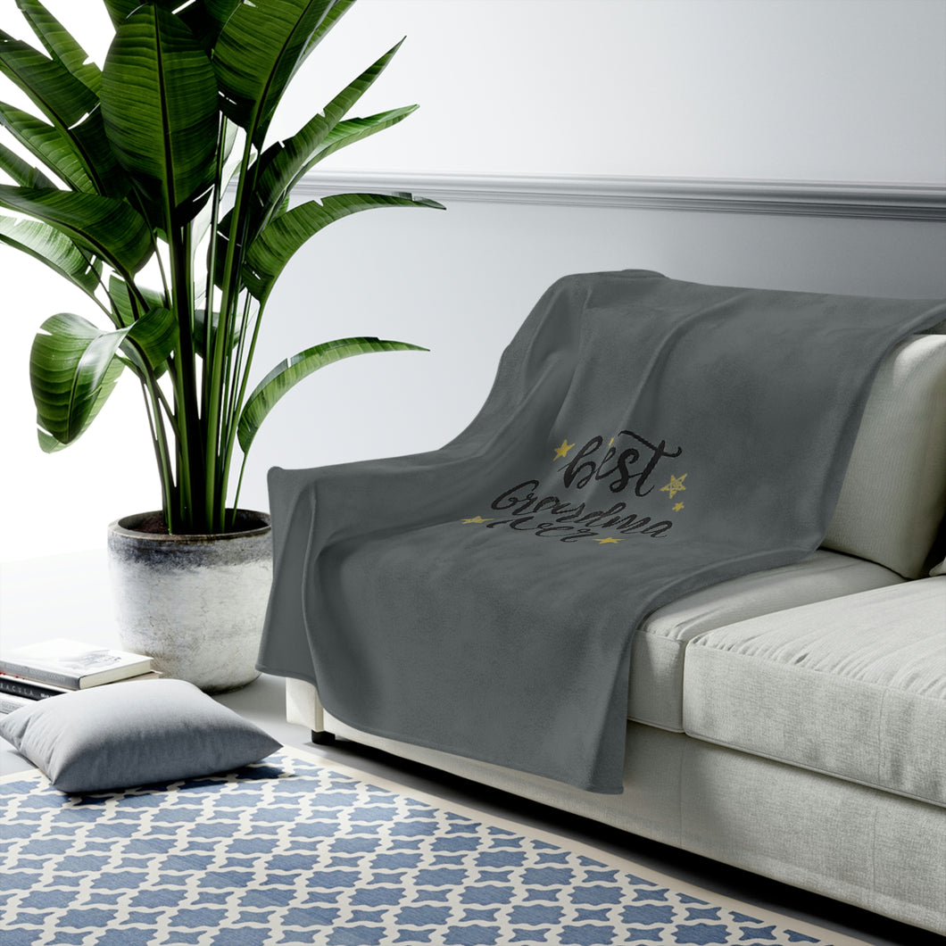 Best Grandma Ever Velveteen Plush Blanket