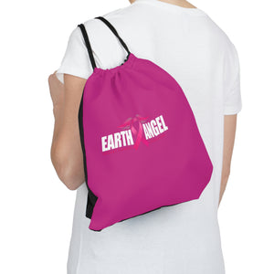 Earth Angel Pink Outdoor Drawstring Bag