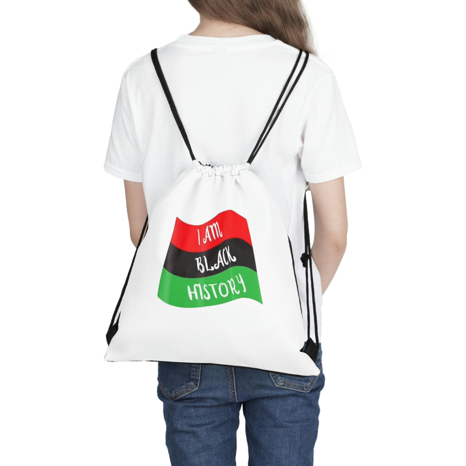 I Am Black History Outdoor Drawstring Bag