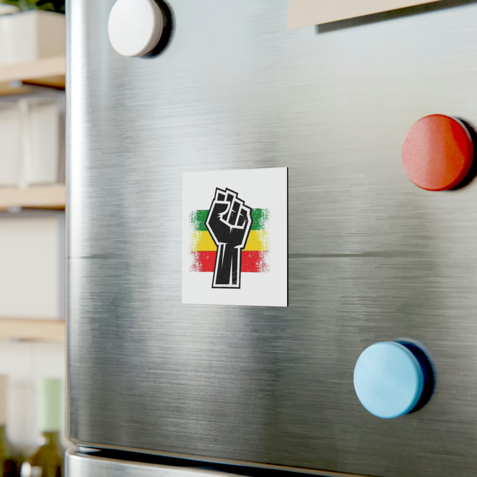 Black Fist Square Magnet