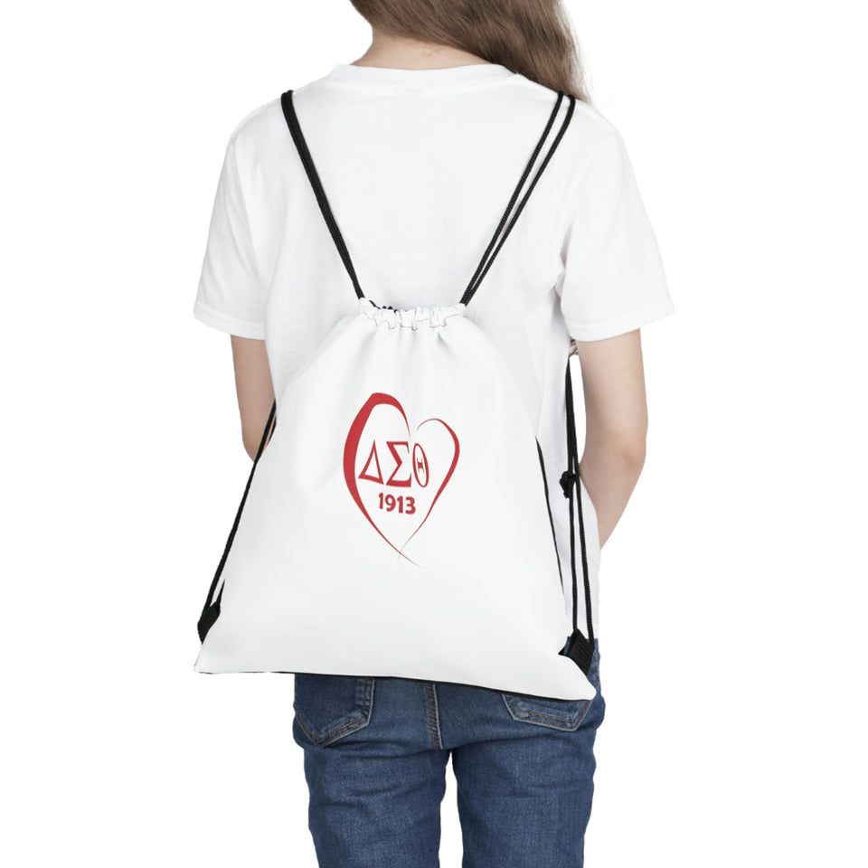 DST Heart Outdoor Drawstring Bag