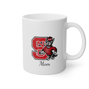 NC State Mom White Mug, 11oz
