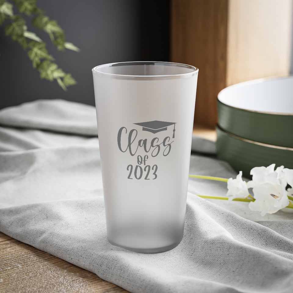 Class of 2023 Frosted Pint Glass, 16oz