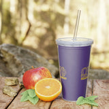 Omega Psi Phi Plastic Tumbler with Straw