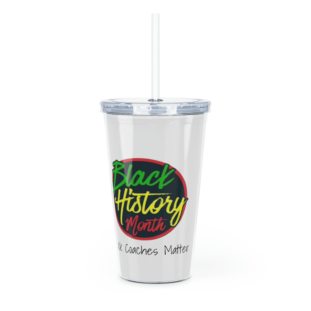 Black Coaches Matter Plastic Tumbler with Straw