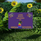 Heading To High School Plastic Yard Sign