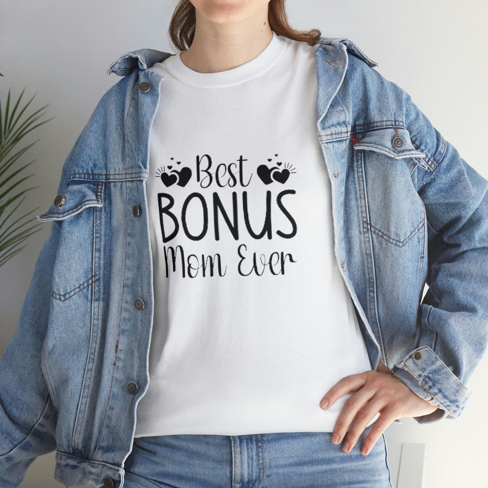 Best Bonus Mom Ever Unisex Heavy Cotton Tee