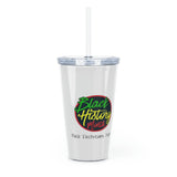 Black Electricians Matter Plastic Tumbler with Straw