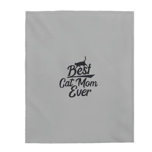 Best Cat Mom Ever Velveteen Plush Blanket