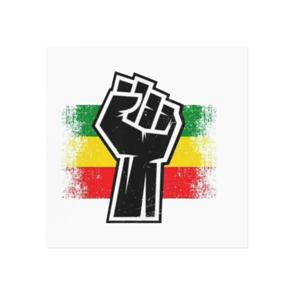 Black Fist Square Magnet