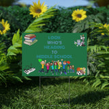 Heading to Middle School Plastic Yard Sign