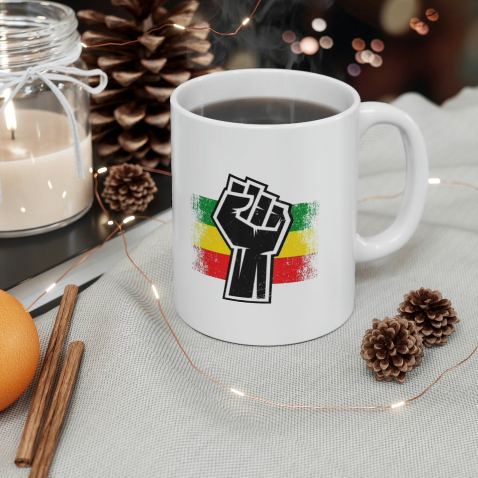 Black Fist Ceramic Mug 11oz