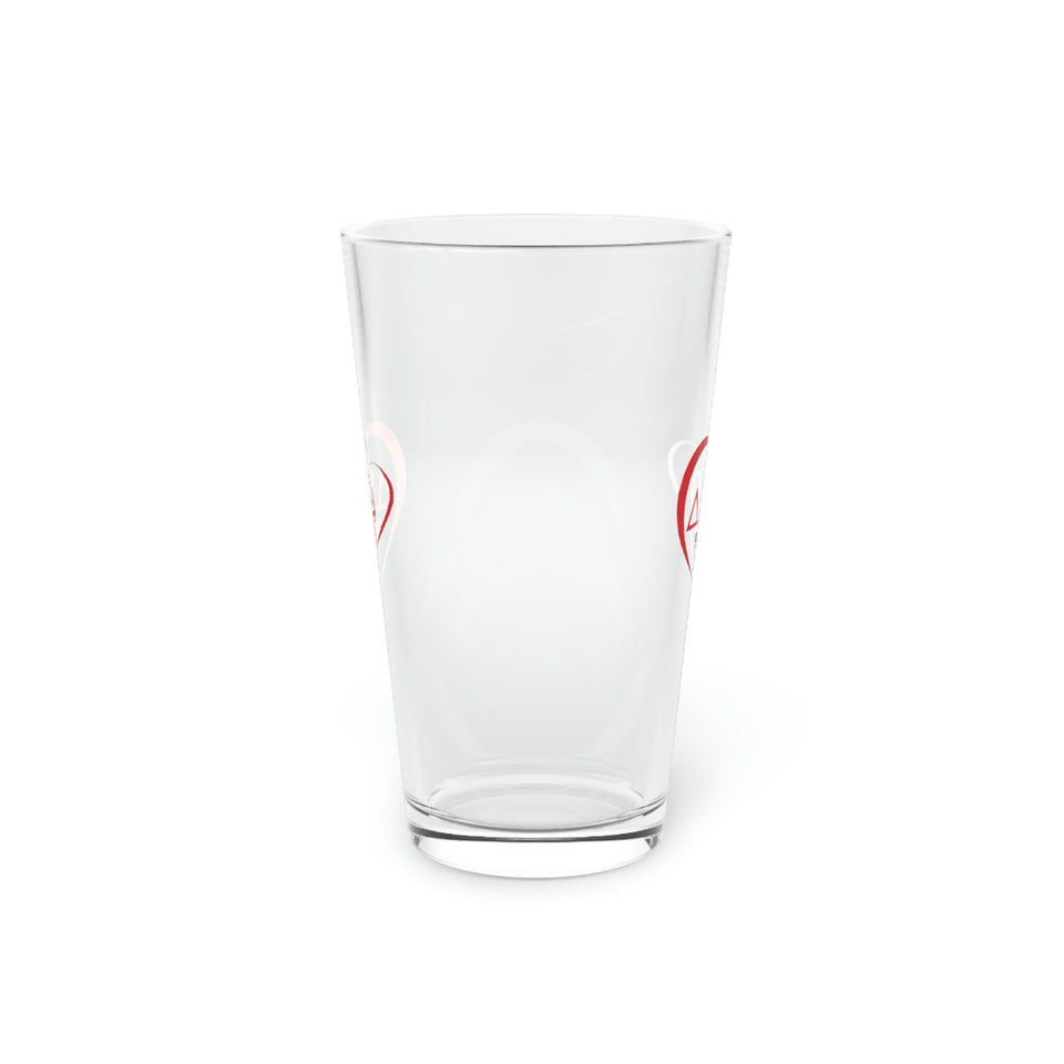 DST Heart Pint Glass, 16oz