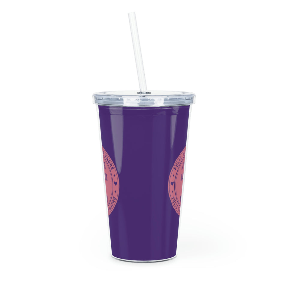 Happy Mother's Day Stepmom Spanish  Plastic Tumbler with Straw