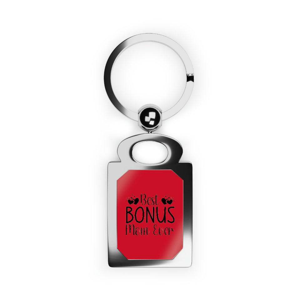 Best Bonus Mom Ever Rectangle Photo Keyring