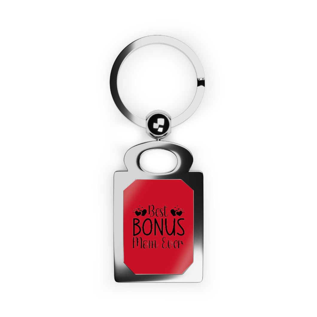 Best Bonus Mom Ever Rectangle Photo Keyring