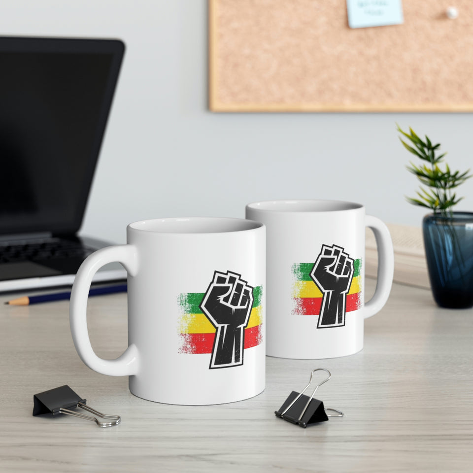 Black Fist Ceramic Mug 11oz