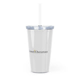 Carmel Christian Plastic Tumbler with Straw