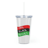 I Am Black History Plastic Tumbler with Straw