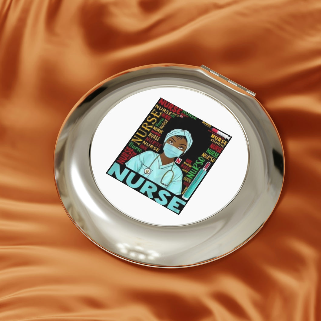 Black Nurse Compact Travel Mirror