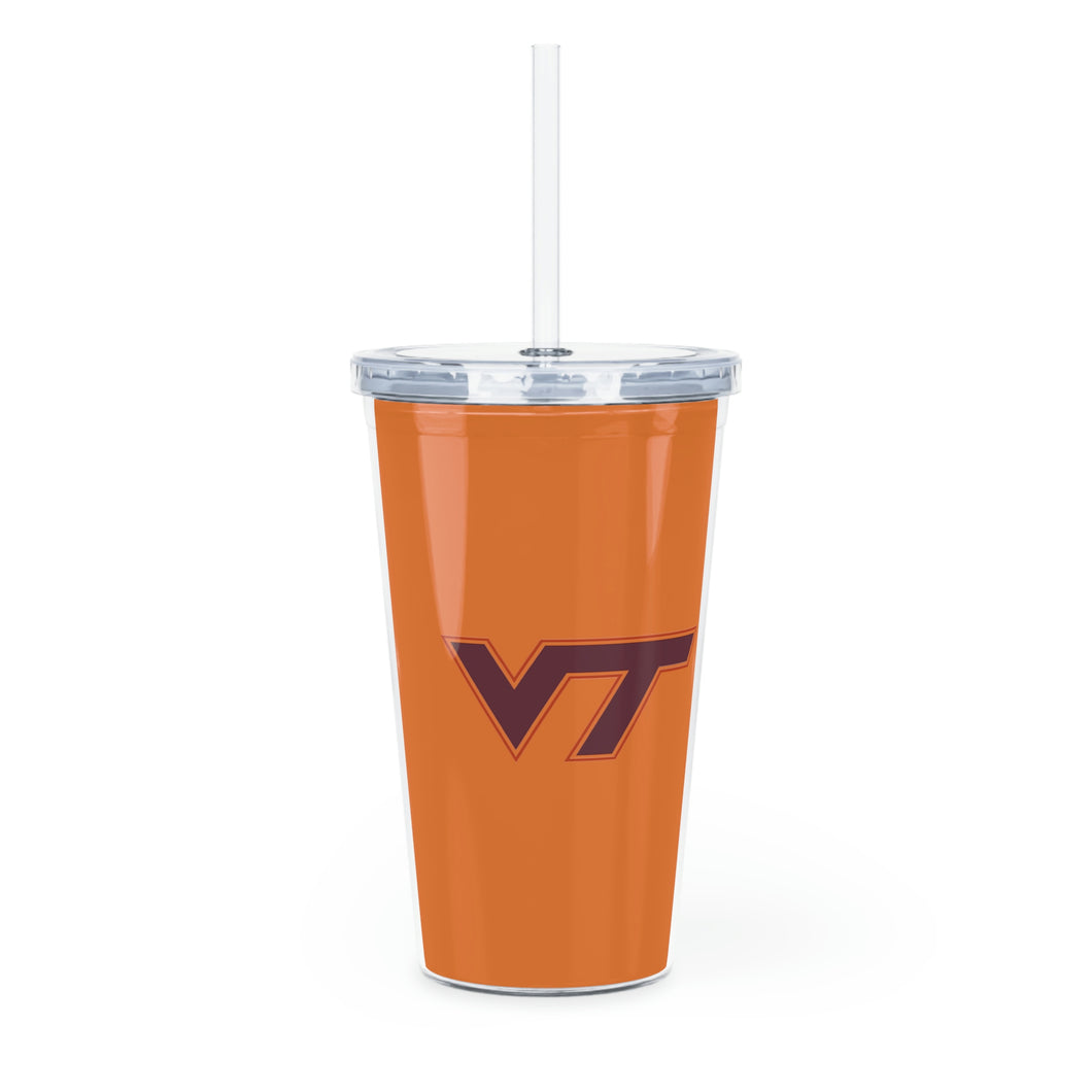 Virginia Tech Plastic Tumbler with Straw