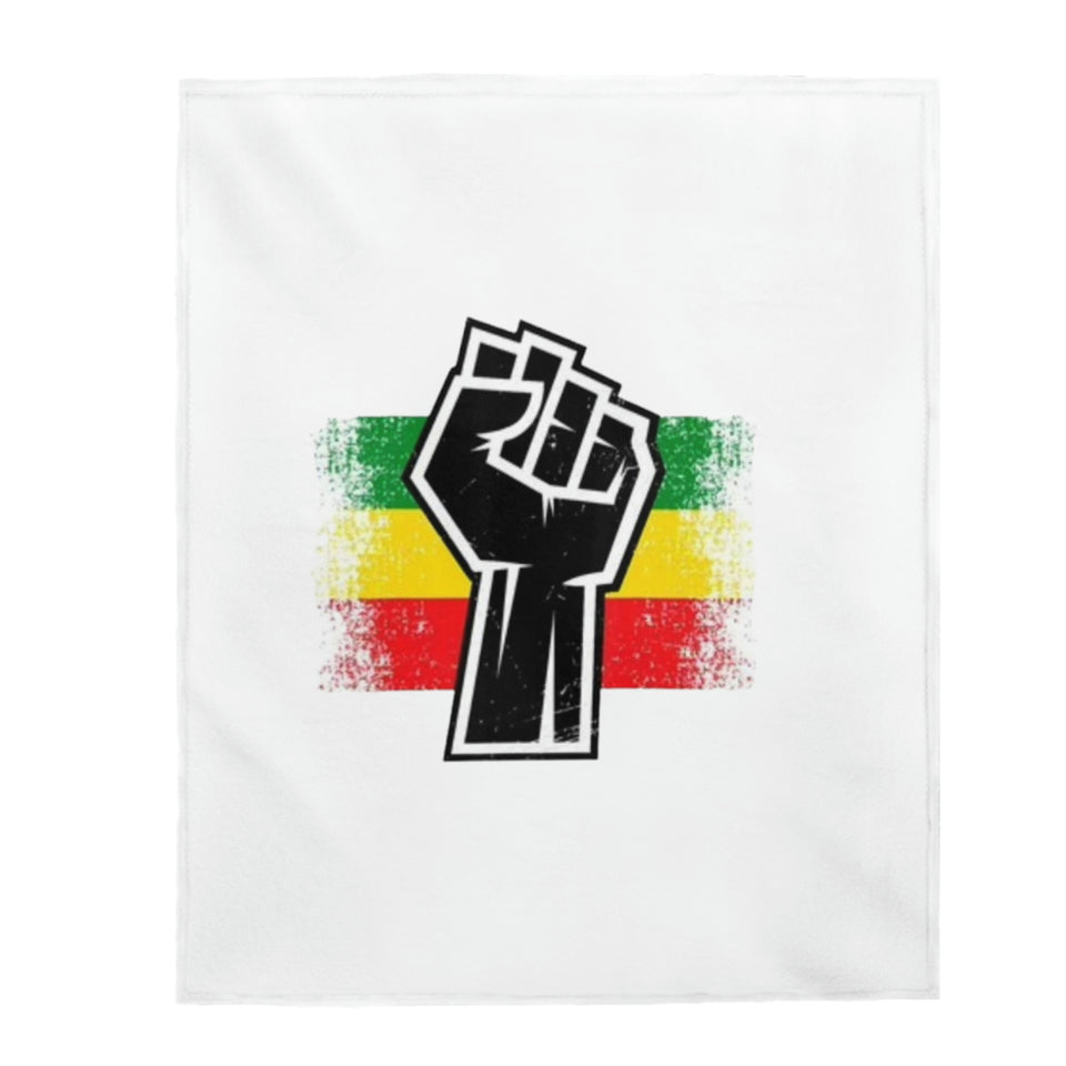 Black Fist Velveteen Plush Blanket