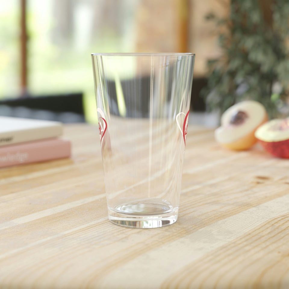 DST Heart Pint Glass, 16oz