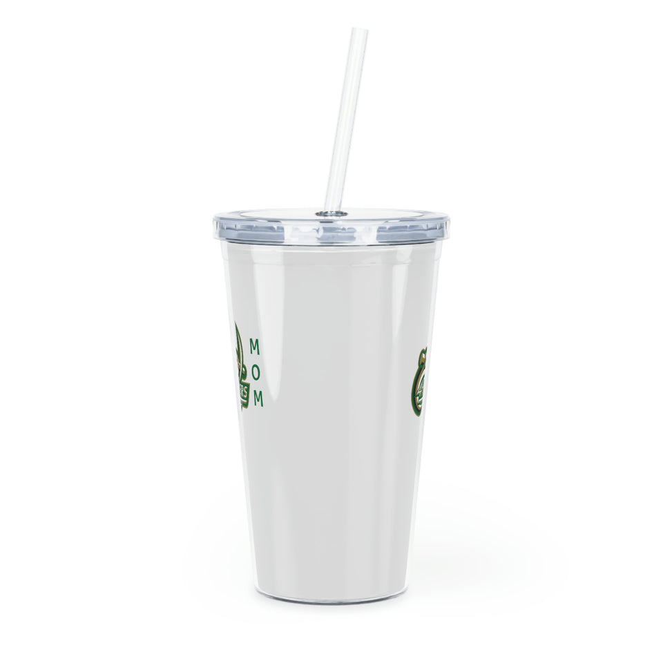 UNCC Mom Plastic Tumbler with Straw