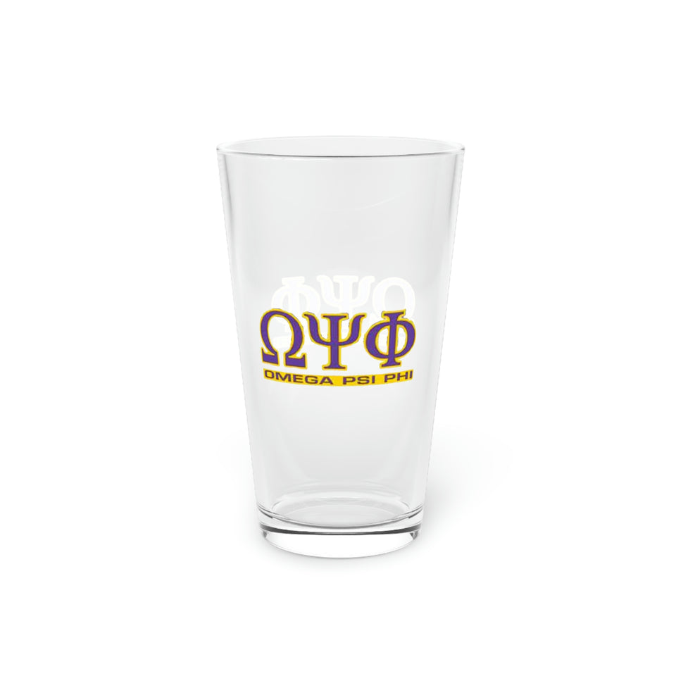 Omega Psi Phi Pint Glass, 16oz