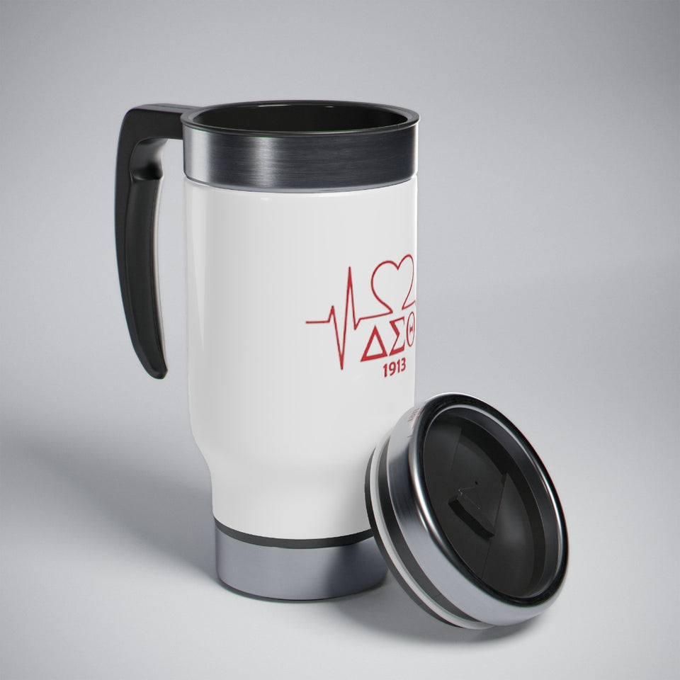 Delta Heartbeat Stainless Steel Travel Mug with Handle, 14oz