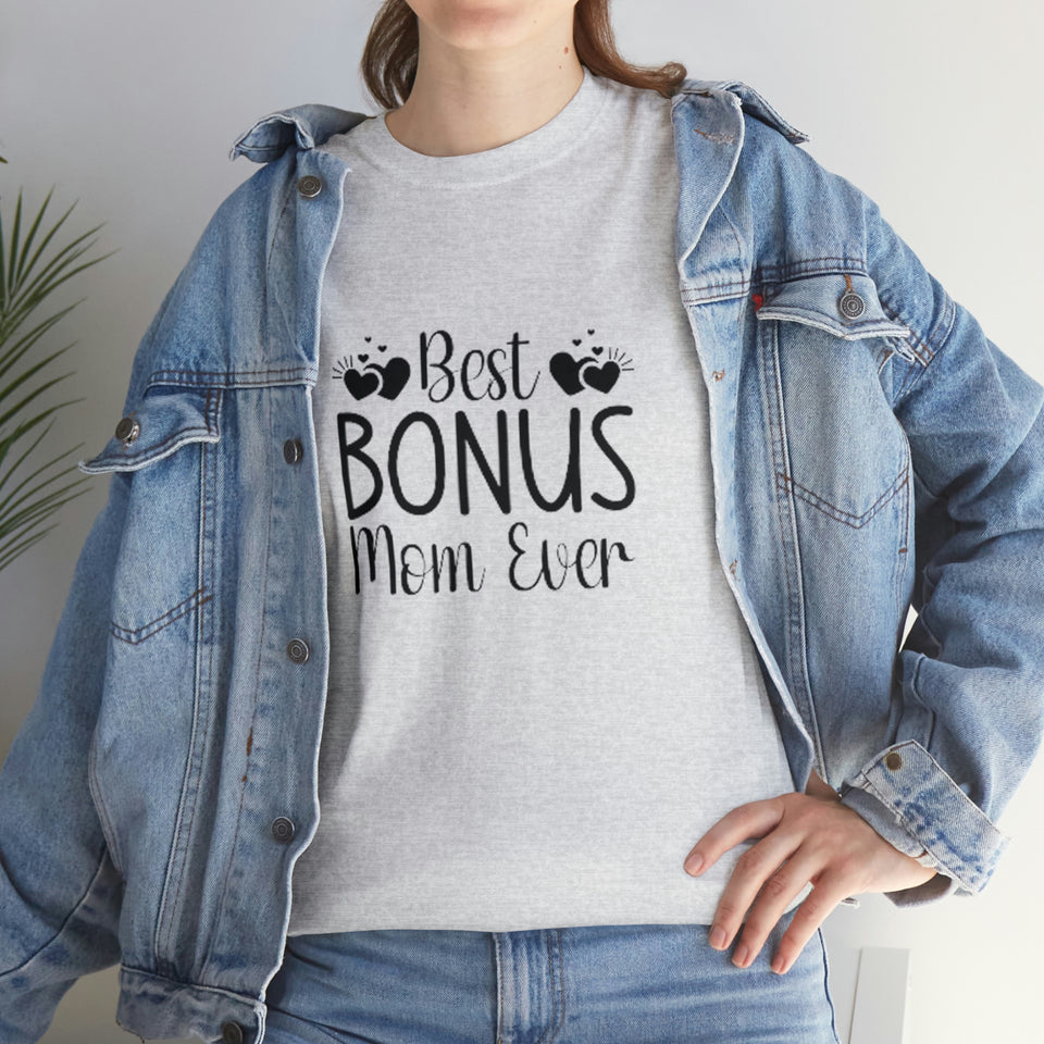 Best Bonus Mom Ever Unisex Heavy Cotton Tee