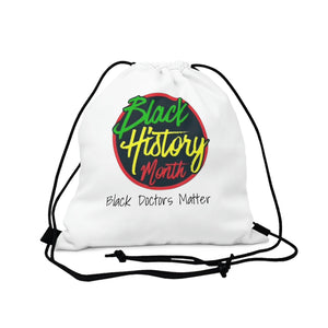 Black Doctors Matter Outdoor Drawstring Bag