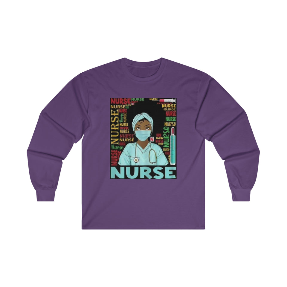Black Nurse Long Sleeve Tee