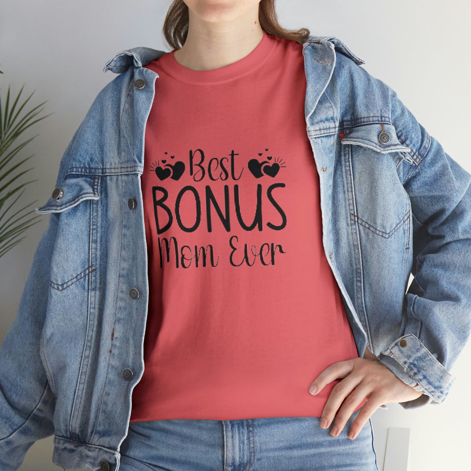 Best Bonus Mom Ever Unisex Heavy Cotton Tee