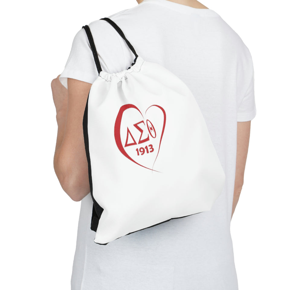 DST Heart Outdoor Drawstring Bag