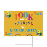 Heading to Kindergarten Plastic Yard Sign