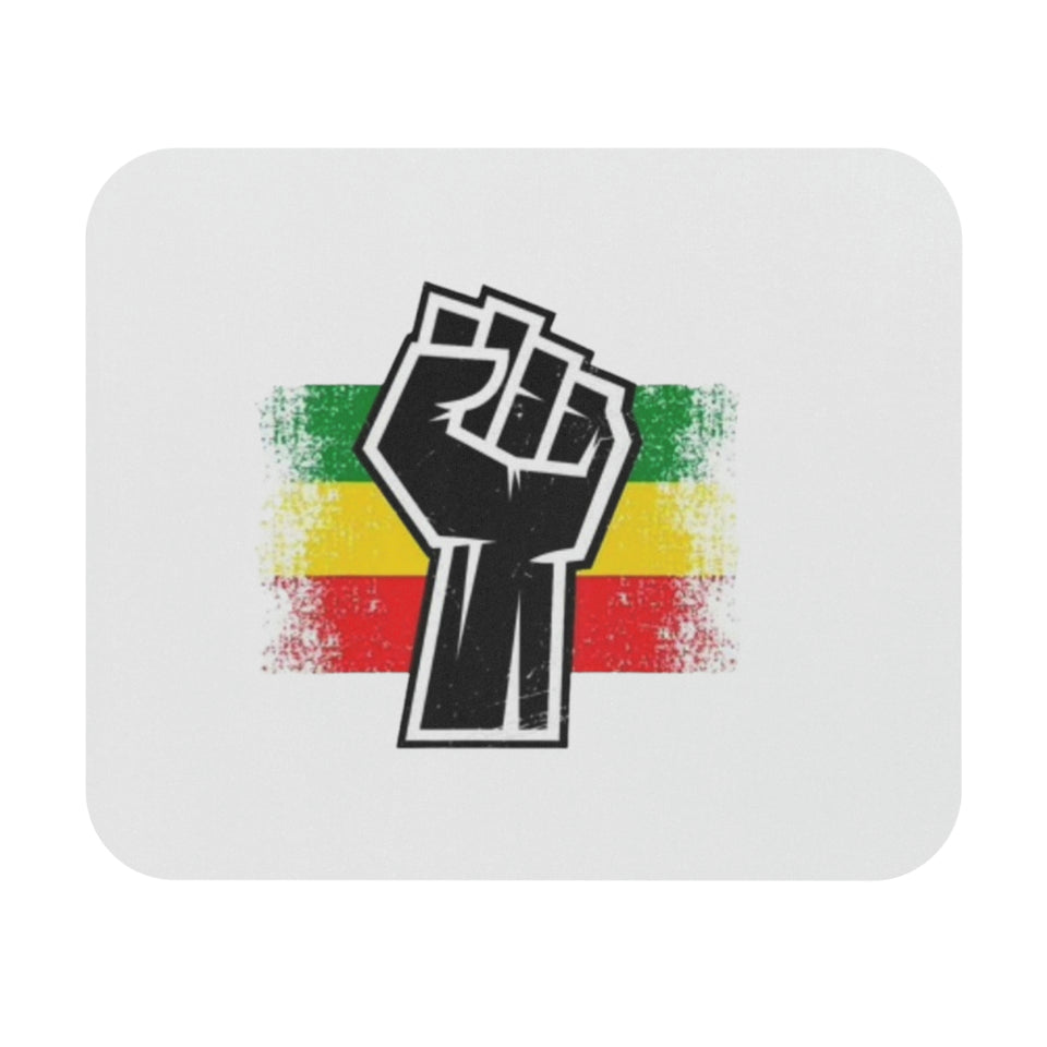 Black Fist Mouse Pad (Rectangle)