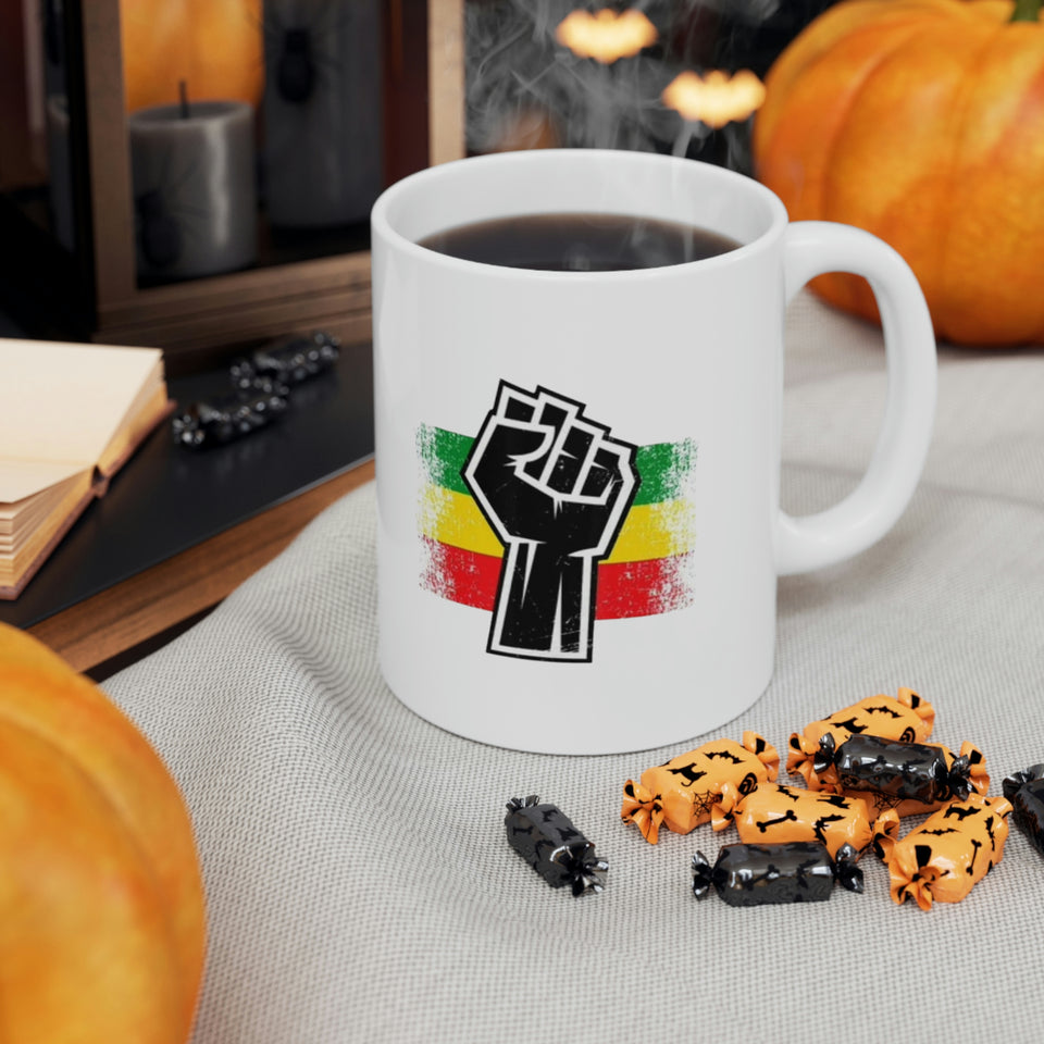 Black Fist Ceramic Mug 11oz